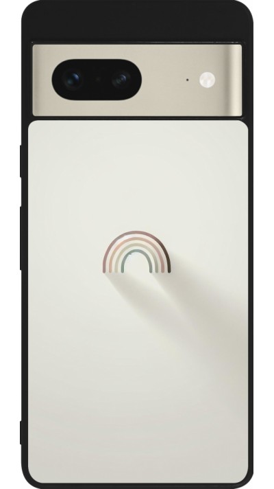 Google Pixel 7 Case Hülle - Silikon schwarz Mini Regenbogen Minimal