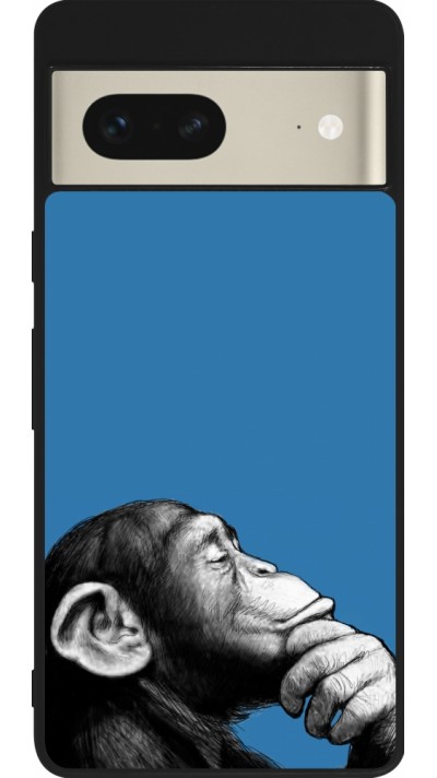 Coque Google Pixel 7 - Silicone rigide noir Monkey Pop Art
