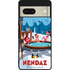 Coque Google Pixel 7 - Silicone rigide noir Nendaz Mountain Jacuzzi
