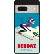 Coque Google Pixel 7 - Silicone rigide noir Nendaz Ski Downhill