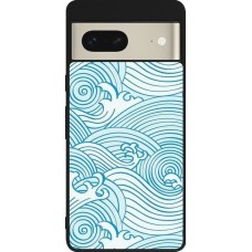 Coque Google Pixel 7 - Silicone rigide noir Ocean Waves