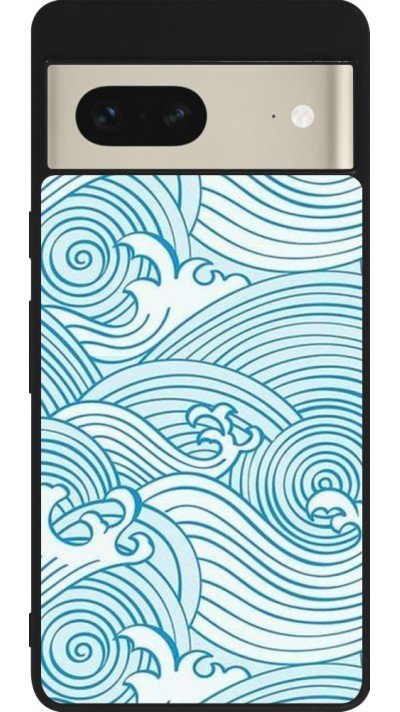 Google Pixel 7 Case Hülle - Silikon schwarz Ocean Waves