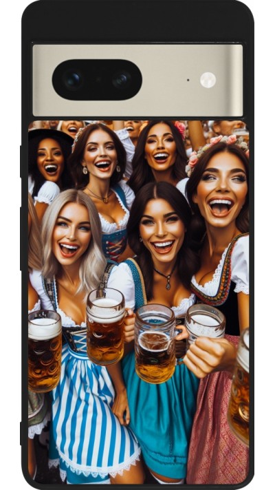 Google Pixel 7 Case Hülle - Silikon schwarz Oktoberfest Frauen