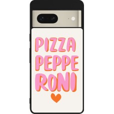 Coque Google Pixel 7 - Silicone rigide noir Pizza pepperoni 2026