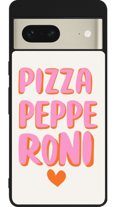 Google Pixel 7 Case Hülle - Silikon schwarz Pizza pepperoni 2026