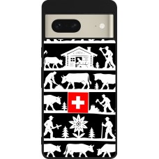 Coque Google Pixel 7 - Silicone rigide noir Poya Suisse 1 noir