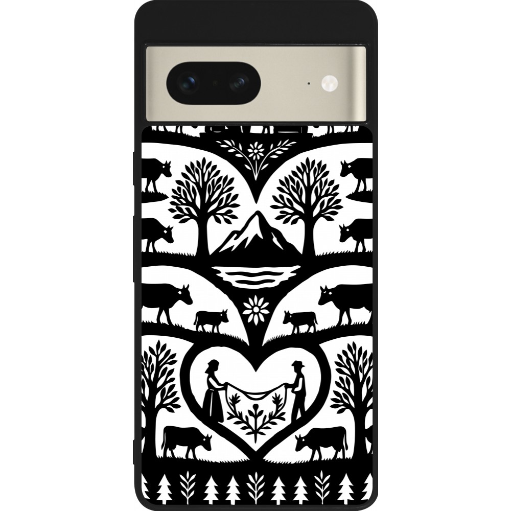 Coque Google Pixel 7 - Silicone rigide noir Poya Suisse 2