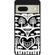 Coque Google Pixel 7 - Silicone rigide noir Poya Suisse 2 noir