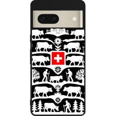 Coque Google Pixel 7 - Silicone rigide noir Poya Suisse 3 noir