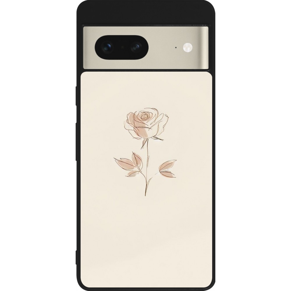 Coque Google Pixel 7 - Silicone rigide noir Sable Rose Minimaliste