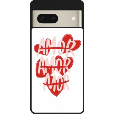 Coque Google Pixel 7 - Silicone rigide noir Saint Valentines Day 26 Amor