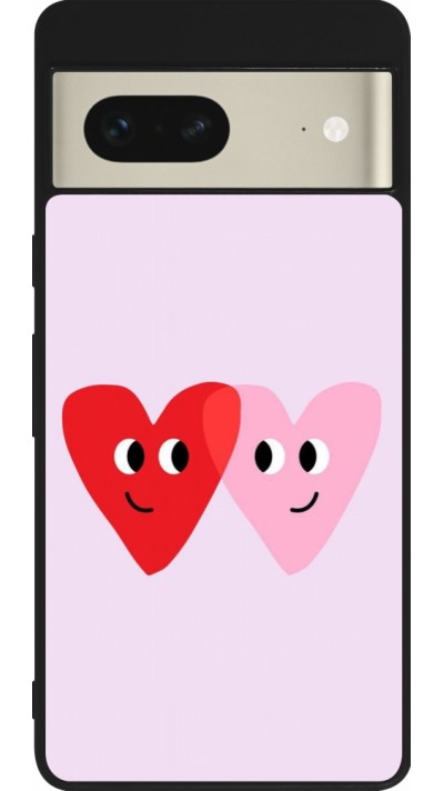Google Pixel 7 Case Hülle - Silikon schwarz Saint Valentines Day 26 Heart