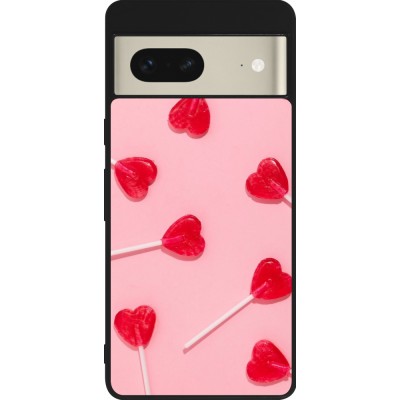 Google Pixel 7 Case Hülle - Silikon schwarz Saint Valentines Day 26 Lollipop