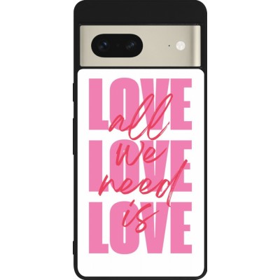 Coque Google Pixel 7 - Silicone rigide noir Saint Valentines Day 26 Love all we need is