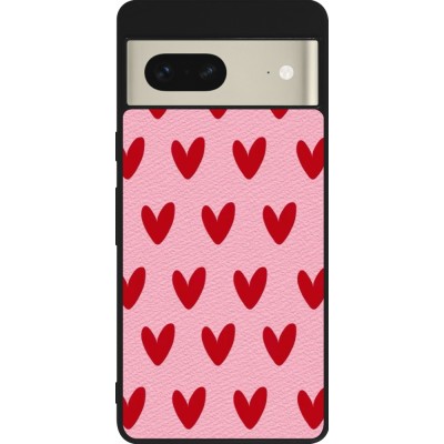 Google Pixel 7 Case Hülle - Silikon schwarz Saint Valentines Day 26 Pattern heart