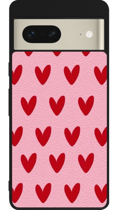 Google Pixel 7 Case Hülle - Silikon schwarz Saint Valentines Day 26 Pattern heart