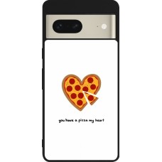Google Pixel 7 Case Hülle - Silikon schwarz Saint Valentines Day 26 You have my pizza heart