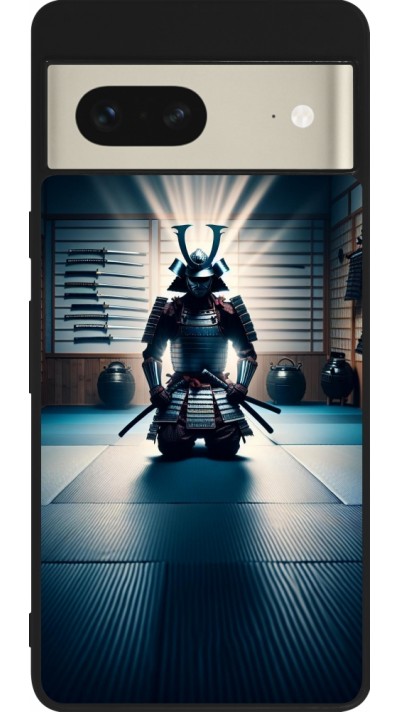 Google Pixel 7 Case Hülle - Silikon schwarz Samurai im Gebet
