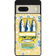 Coque Google Pixel 7 - Silicone rigide noir Sardines in oil 2026