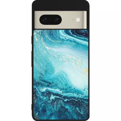 Google Pixel 7 Case Hülle - Silikon schwarz Sea Foam Blue