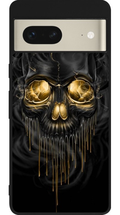 Coque Google Pixel 7 - Silicone rigide noir Skull 02