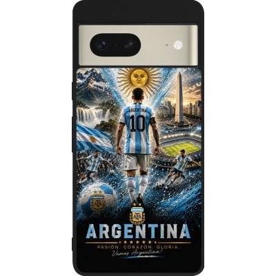 Google Pixel 7 Case Hülle - Silikon schwarz Fussball Argentinien splash 2026