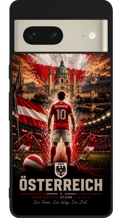 Google Pixel 7 Case Hülle - Silikon schwarz Fussball Österreich splash 2026