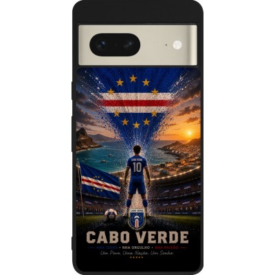 Coque Google Pixel 7 - Silicone rigide noir Football Cap-Vert splash 2026