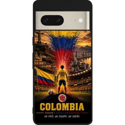Google Pixel 7 Case Hülle - Silikon schwarz Fussball Kolumbien splash 2026