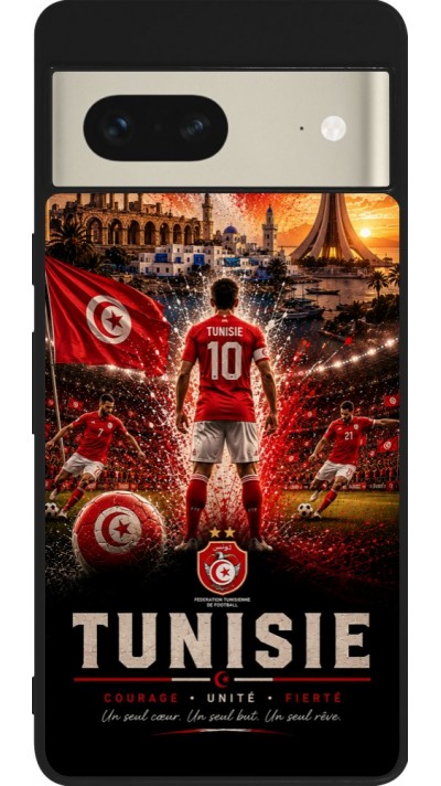 Google Pixel 7 Case Hülle - Silikon schwarz Fussball Tunesien splash 2026