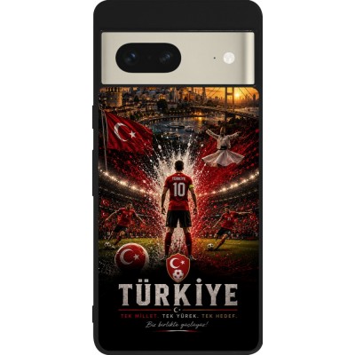 Google Pixel 7 Case Hülle - Silikon schwarz Fussball Türkei splash 2026
