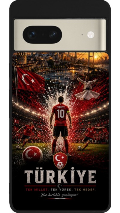 Google Pixel 7 Case Hülle - Silikon schwarz Fussball Türkei splash 2026
