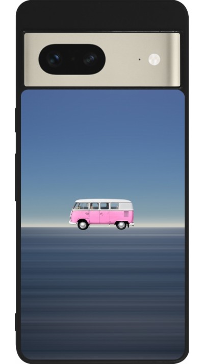Coque Google Pixel 7 - Silicone rigide noir Spring 23 pink bus