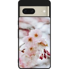 Coque Google Pixel 7 - Silicone rigide noir Cherry tree 2026