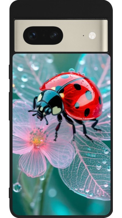 Coque Google Pixel 7 - Silicone rigide noir Ladybird in bloom 2026