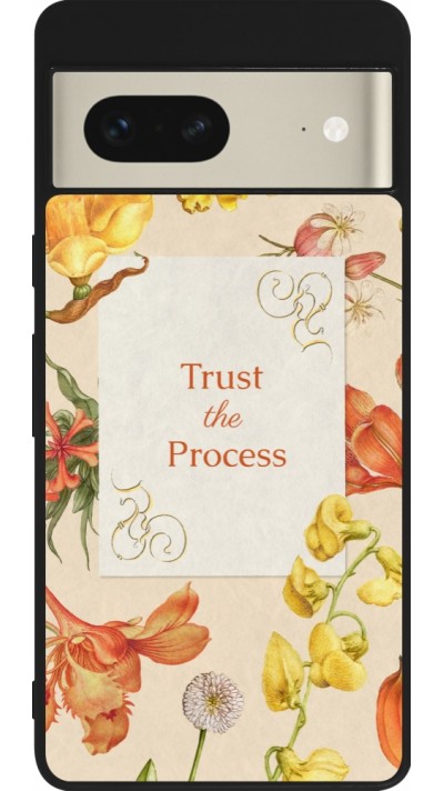 Coque Google Pixel 7 - Silicone rigide noir Trust the process 2026