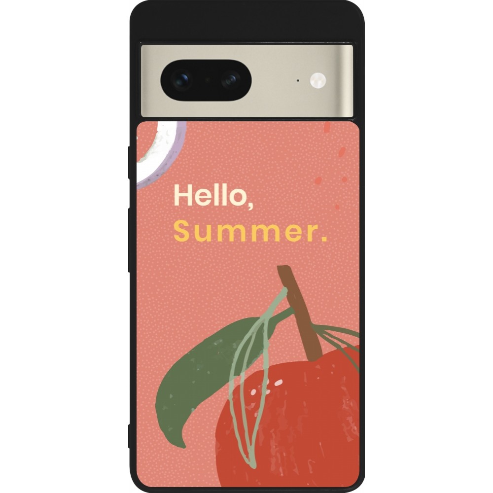 Coque Google Pixel 7 - Silicone rigide noir Summer 2025 Hello summer