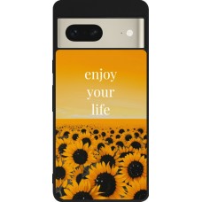 Google Pixel 7 Case Hülle - Silikon schwarz Summer 2026 Enjoy your life