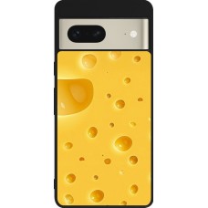 Google Pixel 7 Case Hülle - Silikon schwarz  Nationalfeiertag Schweiz Cheese