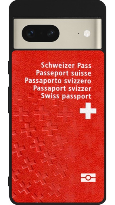Coque Google Pixel 7 - Silicone rigide noir Swiss Passport