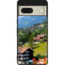 Google Pixel 7 Case Hülle - Silikon schwarz  Nationalfeiertag Schweiz Landschaft