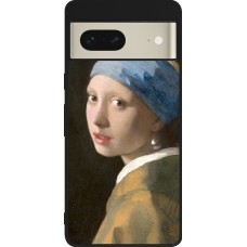 Coque Google Pixel 7 - Silicone rigide noir Tableau art - La Jeune fille à la perle - Johannes Vermeer