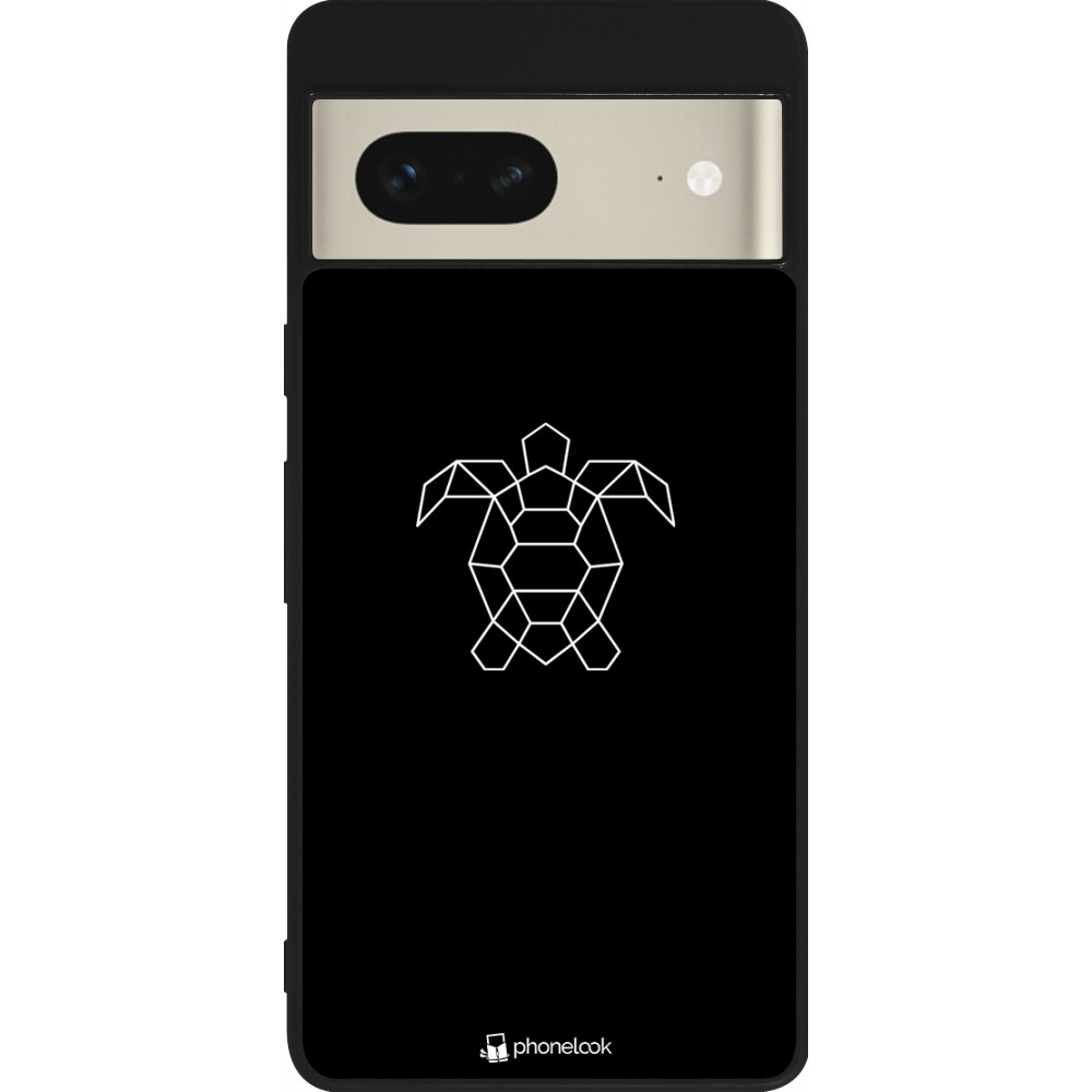 Google Pixel 7 Case Hülle - Silikon schwarz Turtles lines on black