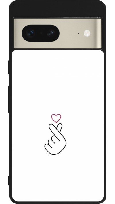 Coque Google Pixel 7 - Silicone rigide noir Valentine 2024 heart by Millennials