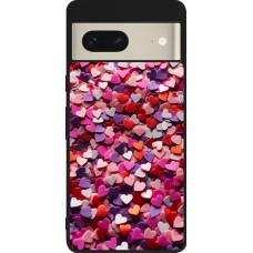Coque Google Pixel 7 - Silicone rigide noir Valentine 2025 Confetti