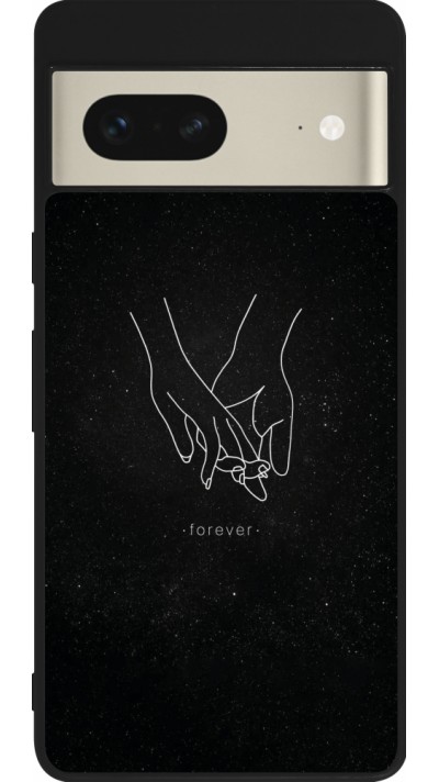 Google Pixel 7 Case Hülle - Silikon schwarz Valentine 2023 hands forever