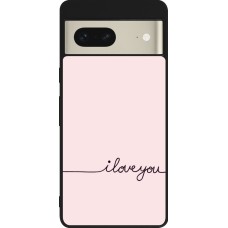 Google Pixel 7 Case Hülle - Silikon schwarz Valentine 2023 i love you writing