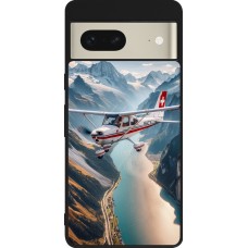 Google Pixel 7 Case Hülle - Silikon schwarz Schweizer Alpenflug