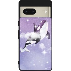 Google Pixel 7 Case Hülle - Silikon schwarz Whale in sparking stars