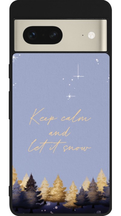 Google Pixel 7 Case Hülle - Silikon schwarz Winter 25 Winter illustration of trees